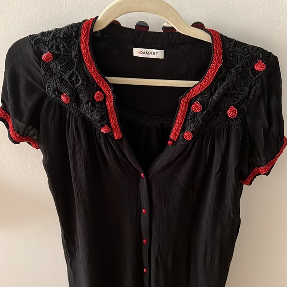 Demart Floral Beaded Dress - Picture 2 of 9